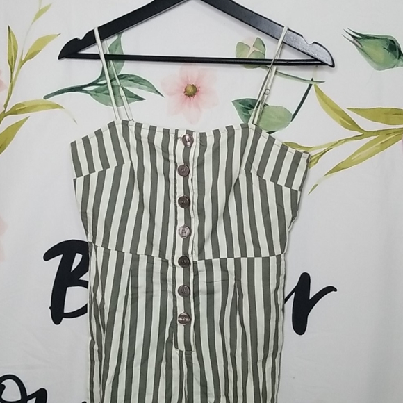 Asos striped jumpsuit frill hem square neck - Picture 4 of 11